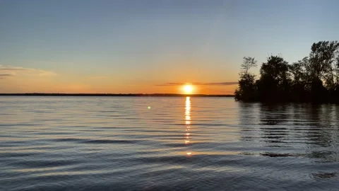 Sunset Over Water Stock Footage 155910183