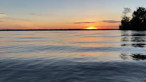 Sunset Over Water Stock Footage 156137284