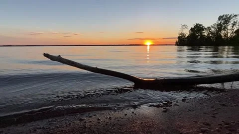 Sunset Over Water Stock Footage 156138295