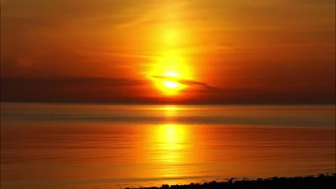 Sunset over the water Video stock 196177530