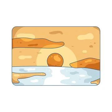 Sunset over water Ilustração Stock