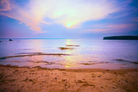 Sunset over water. Stock Photos