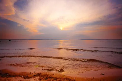 Sunset over water. Foto stock