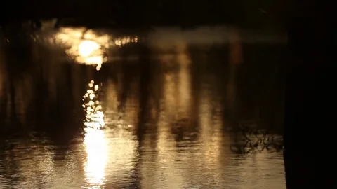 Sunset over water - reflections Stock Footage 72107676