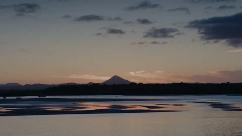 Sunset over water / slow motion Video stock 145823963