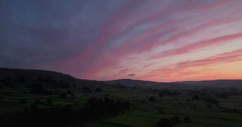 Sunset over Wensleydale Stock Footage 285421805