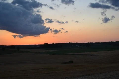 Sunset Over Wheat Fotos de archivo