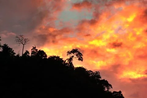 Sunset over wilderness Area Stock Photos