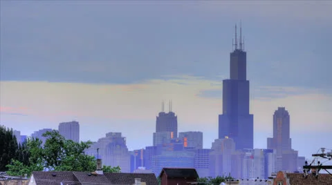 Sunset over Willis Tower Stock-Footage 25039846