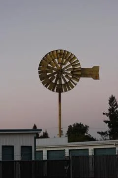 Sunset over a Windmill Stock Photos