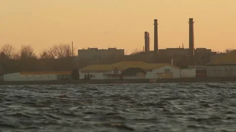 Sunset over windy river Stock Footage 10862186