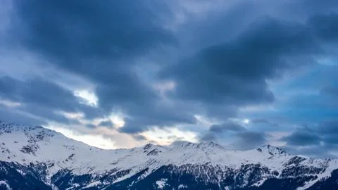 Sunset over winter Alps Stock Photos