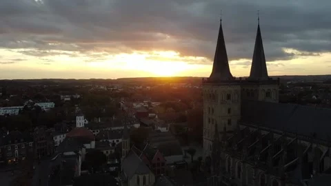 Sunset over Xanten Stock Footage 220334928