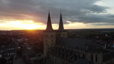 Sunset over Xanten town Stock Footage 220335280