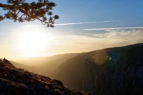 Sunset over Yosemite Valley Stock Photos