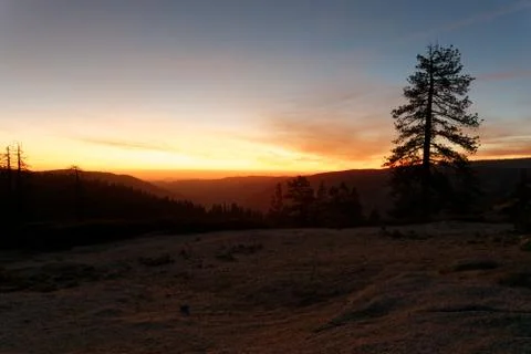 Sunset over Yosemite Valley Stock Photos