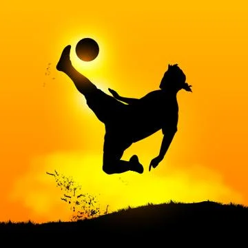 Sunset overhead kick Stock Illustration