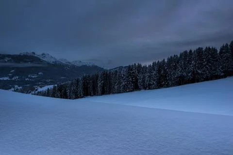 Sunset overlooking the Dolomites 스톡 사진