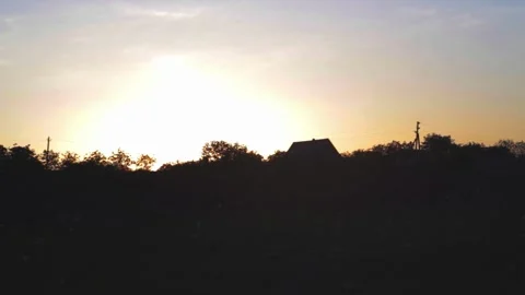Sunset overlooking the Ukrainian village, backlight Video stock 89930854