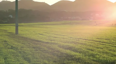 Sunset Overview of Farm During Sunset Stock Footage 59979964
