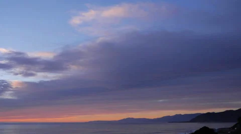 Sunset on the Pacific Coast Stock Footage 46664533