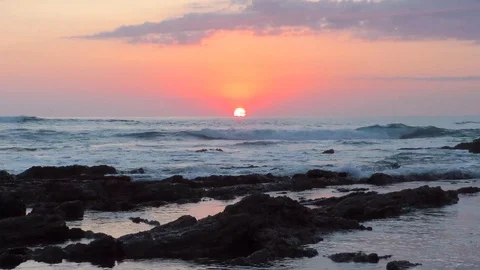 Sunset On Pacific Ocean Stock Footage 107609468