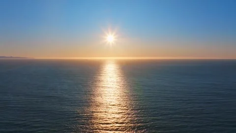 Sunset on the Pacific Ocean horizon Stock Footage 260906485