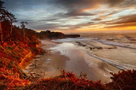 Sunset on the Pacific Ocean Stock Photos