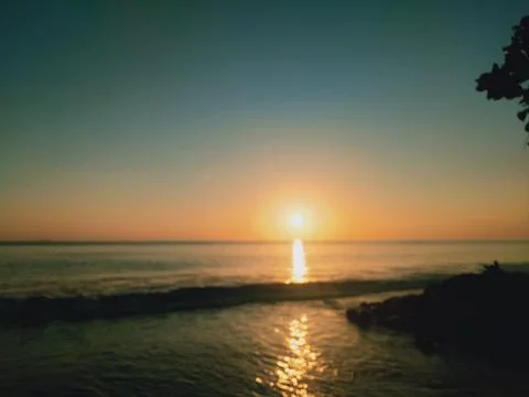 Sunset in Padang Beach Foto stock