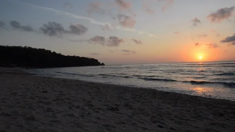 Sunset at Padang Padang Beach Stock Footage 95929554