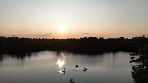 Sunset Paddle Stock Footage 342952792