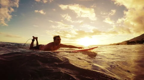 Sunset Paddle Surfing Stock Footage 52712665