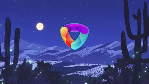 Sunset Painting Logo for After Effects 스톡 After Effects