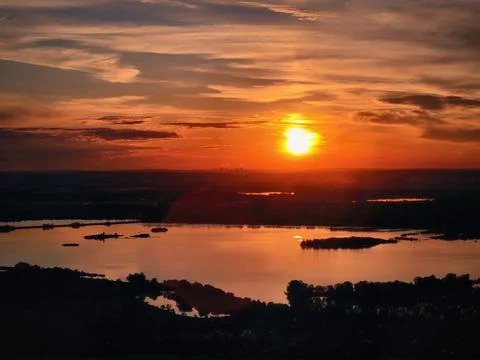 Sunset in Palava, pavlov, devicky, divci hrady, nove mlyny reservoir Foto stock