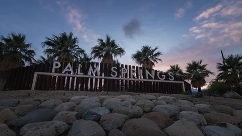 Sunset in Palm Springs, CA Stock Footage