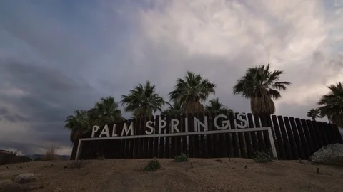 Sunset in Palms Springs, CA Stock Footage 84332722