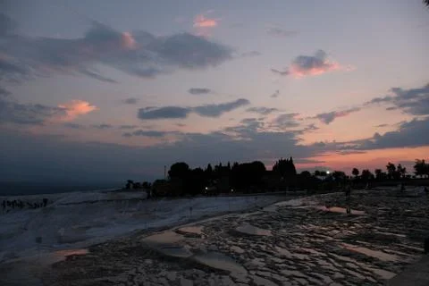 SUNSET IN PAMUKKALE Stock Photos