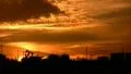 Sunset Pan A 02 Oil-Drilling Silhouette HD Footage