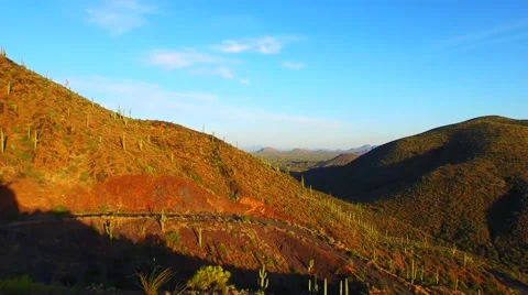 Sunset pan at desert mountain AZ.mp4 Stock Footage 54259939