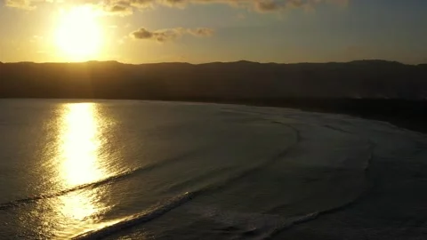Sunset in Pancer Beach Pacitan Stock Footage 148439965