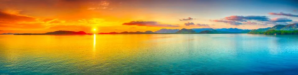 Sunset panorama Stock-Fotos