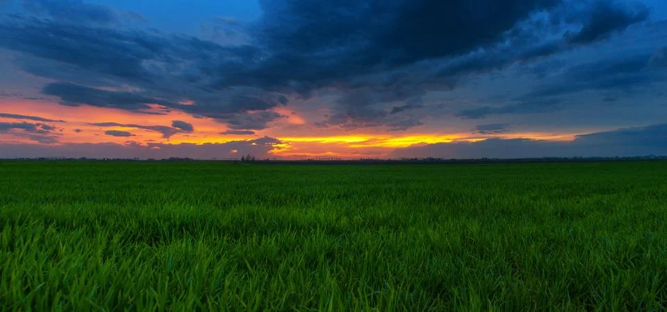 Sunset panorama Stock Photos