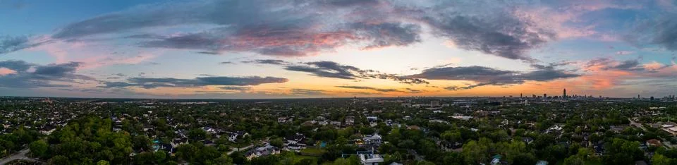 Sunset Panorama Using a Mini 3 Pro Stock Photos