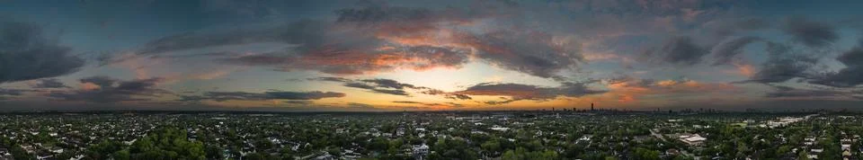 Sunset Panorama Using a Mini 3 Pro Stock Photos