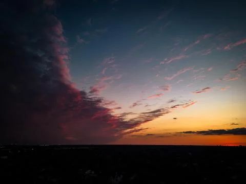 Sunset Panorama Using a Mini 3 Pro Stock Photos