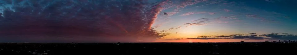 Sunset Panorama Using a Mini 3 Pro Stock Photos