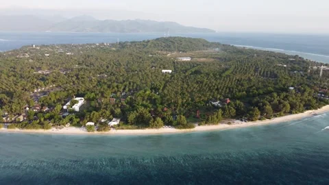 Sunset panoramic island orbit Stock Footage 329713518