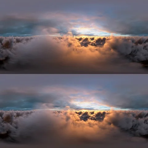 Sunset Panoramic Stereoscopic 360 VR Stock Footage 94385637