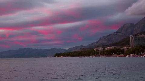 Sunset panoramic view Stock Footage 296121822