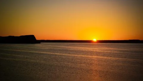 Sunset Panoramic view to Yoa lake group of Ounianga kebir lakes at the Ennedi Foto stock